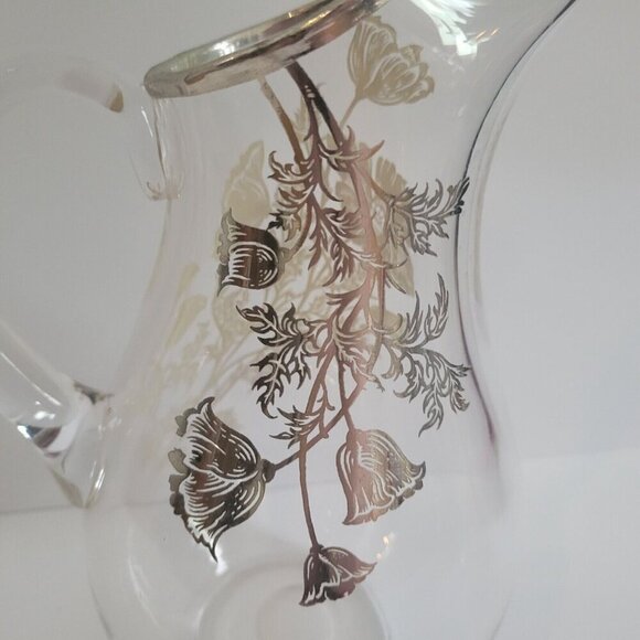 Vintage Silver City Cambridge Flanders Poppy Sterling Silver Overlay Jug Pitcher - Picture 3 of 8